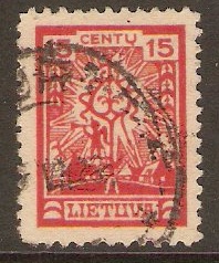 Lithuania 1923 15c red. SG189.